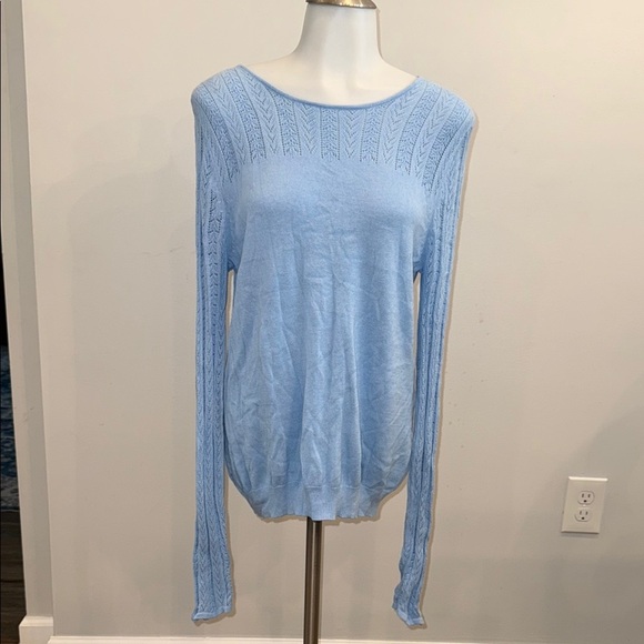 Basic Editions Light Blue Crew Neck Sweater - Picture 1 of 9